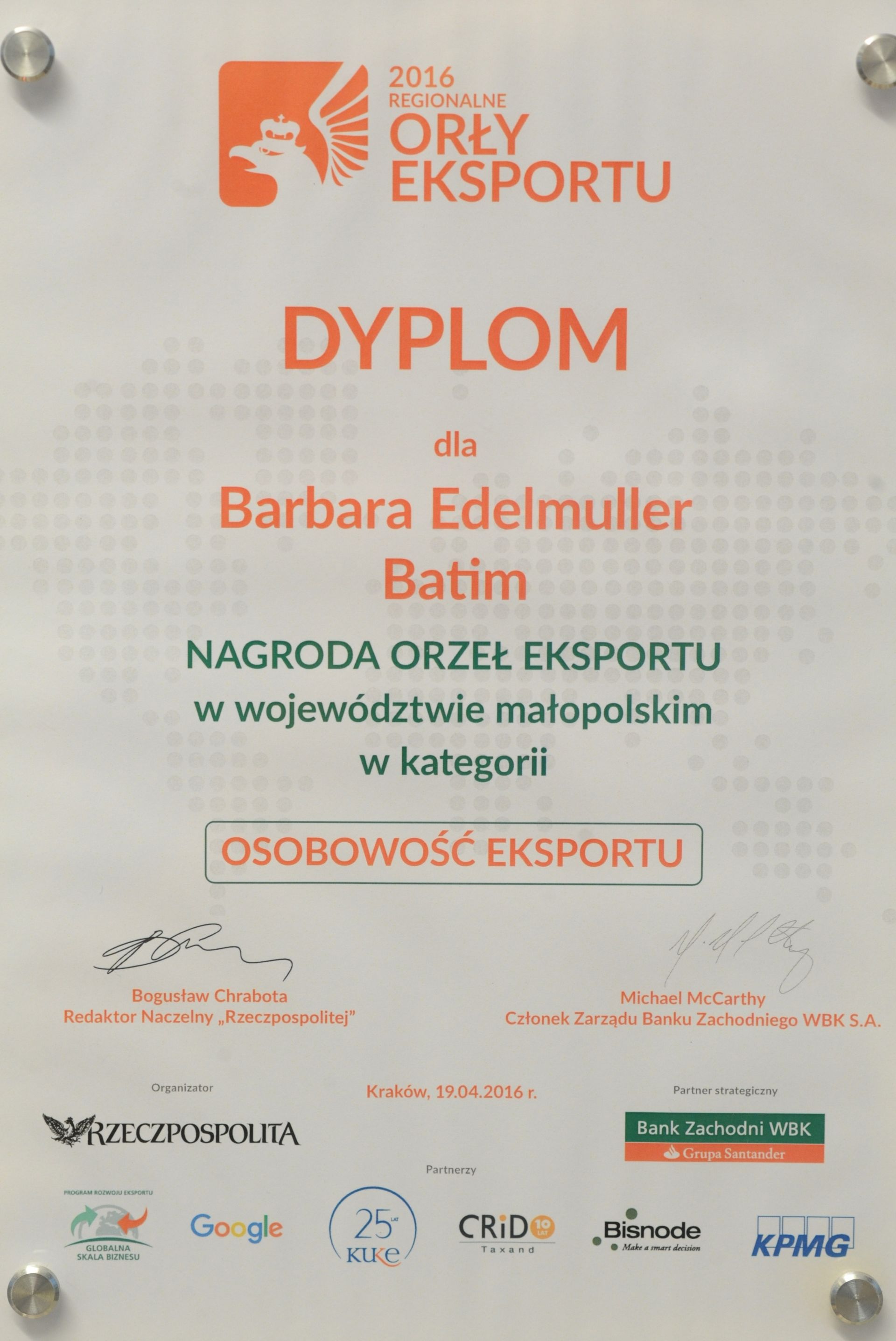 Nagroda Orły Eksportu 2016